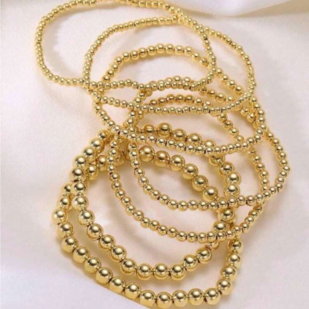 Elegant Gold Beaded Bracelets - Picture 6 of 6